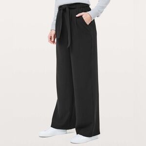 Lululemon Noir Career Wide Leg Tie Waist Black Pant
